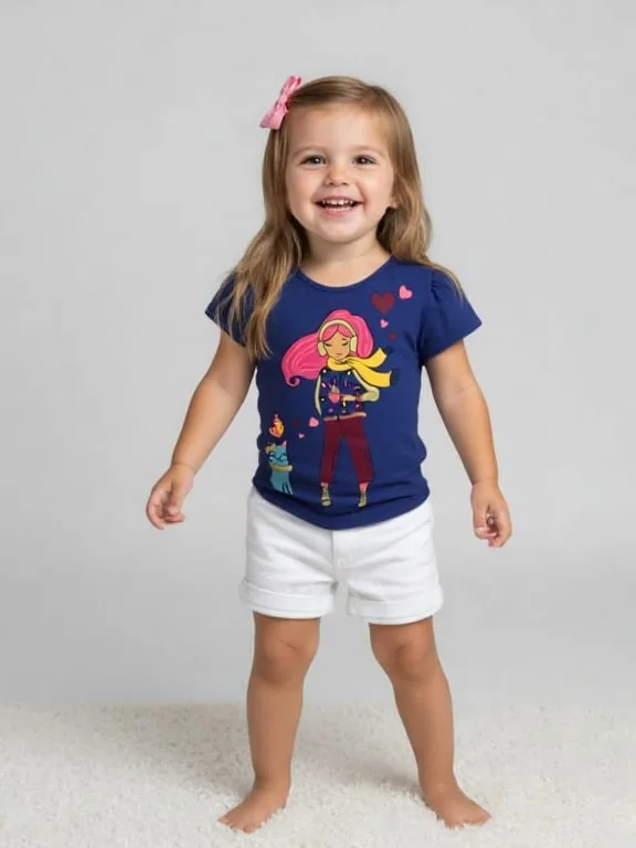 T-shirt Ragazza con cuffie